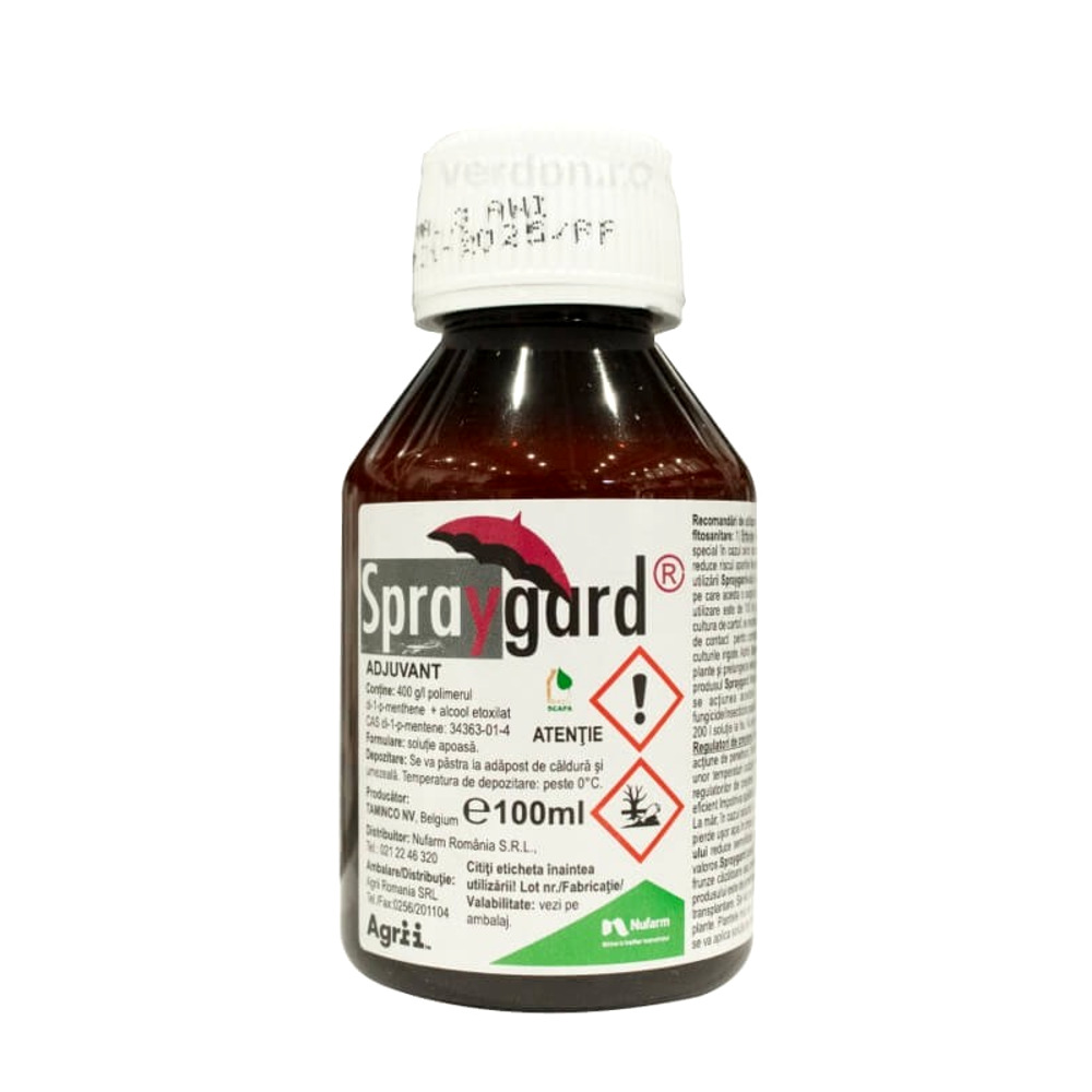Adjuvant SPRAYGARD - 100 ml, Nufarm, Cereale, Legume, Pomi fructiferi