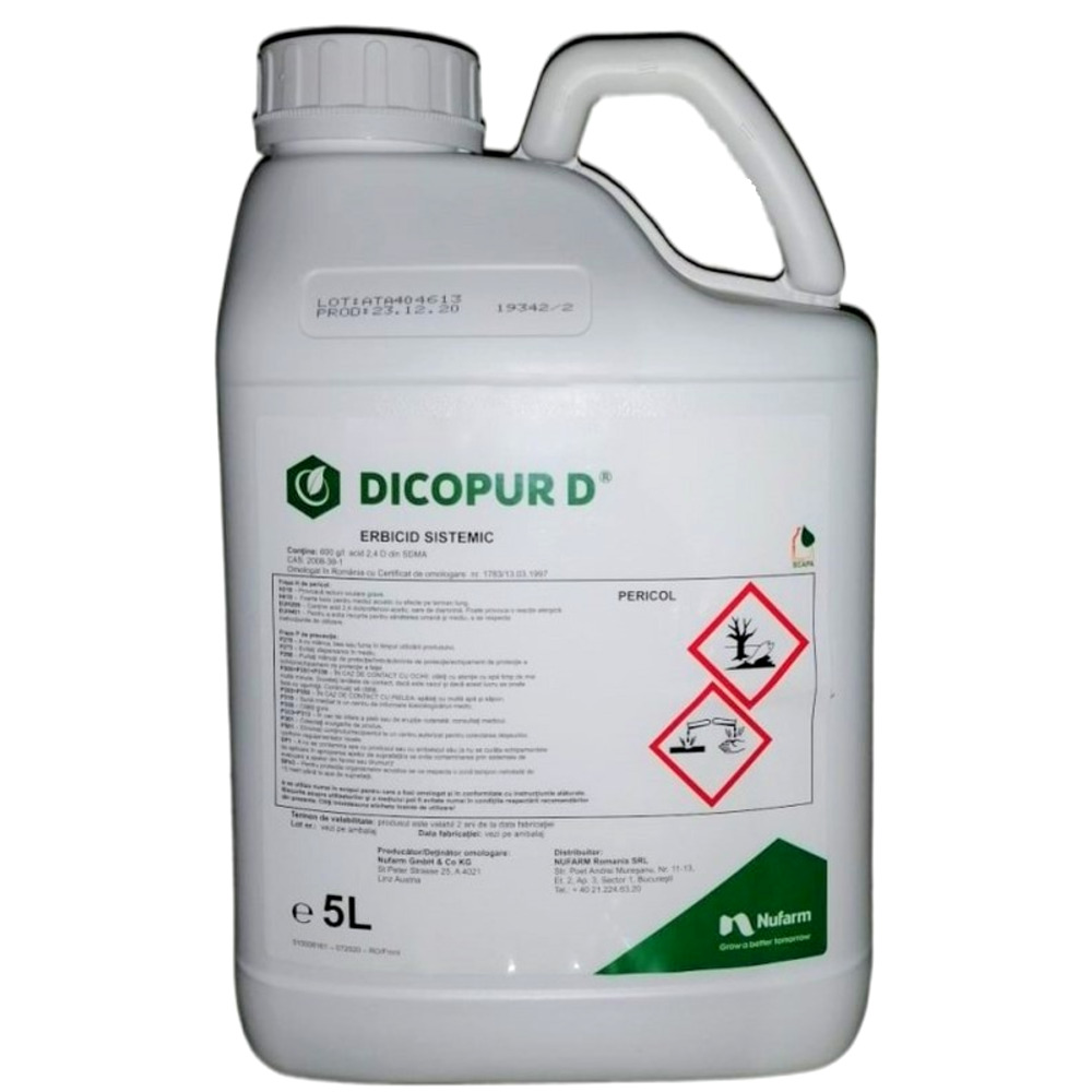 Erbicid DICOPUR D, Nufarm, Grau, Porumb, Postemergent - 5 Litri - Valabilitate Aprilie 2024