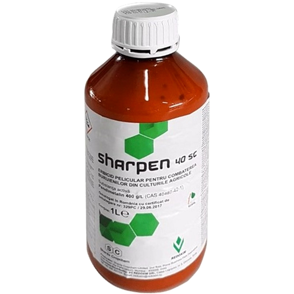 Erbicid SHARPEN 40 SC - 1 Litru, Agrii, Preemergent, Postemergent, Porumb, Grau, Floarea Soarelui, Ceapa, Vita de vie, Fasole