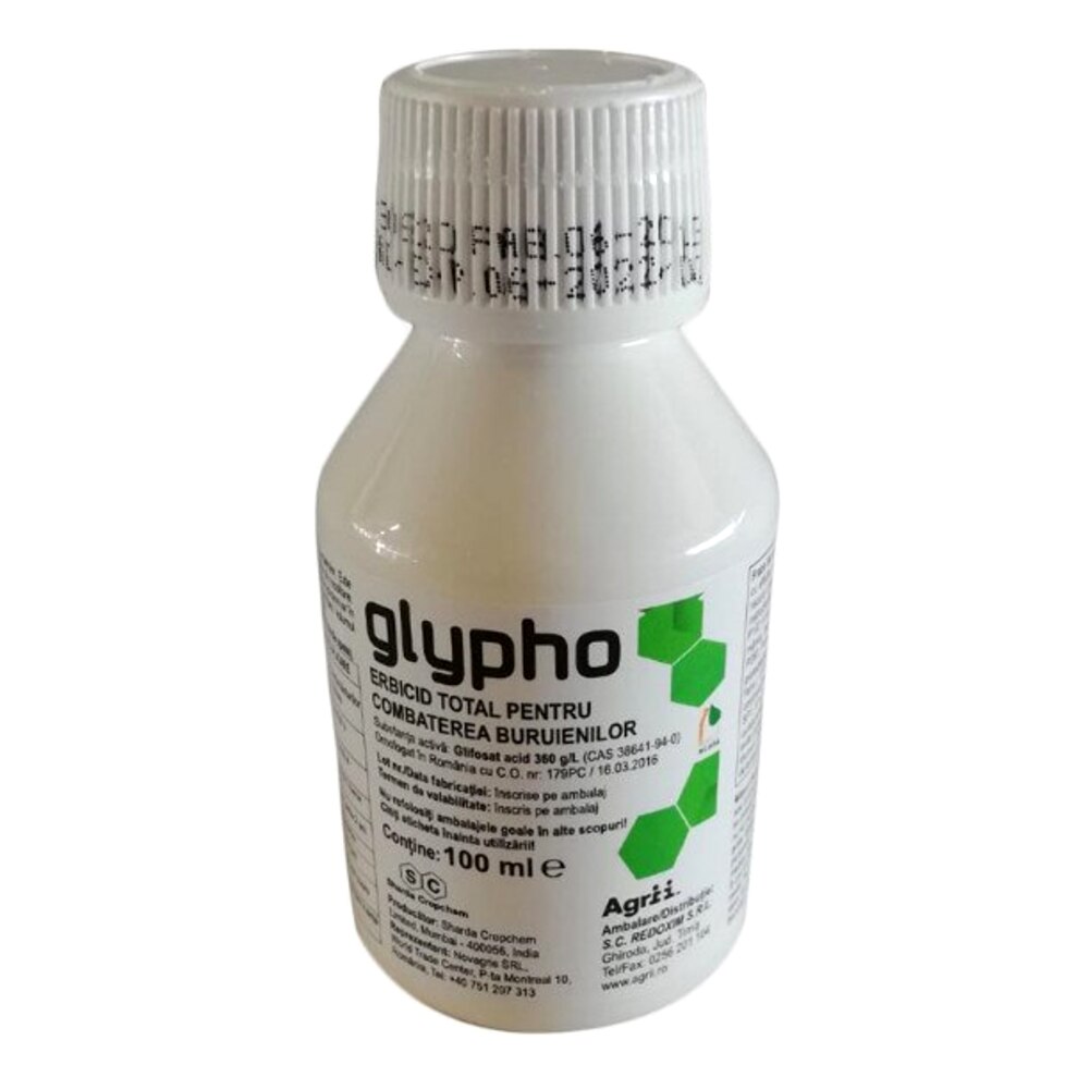 Erbicid total Glypho, pentru combaterea buruienilor - 100 ml