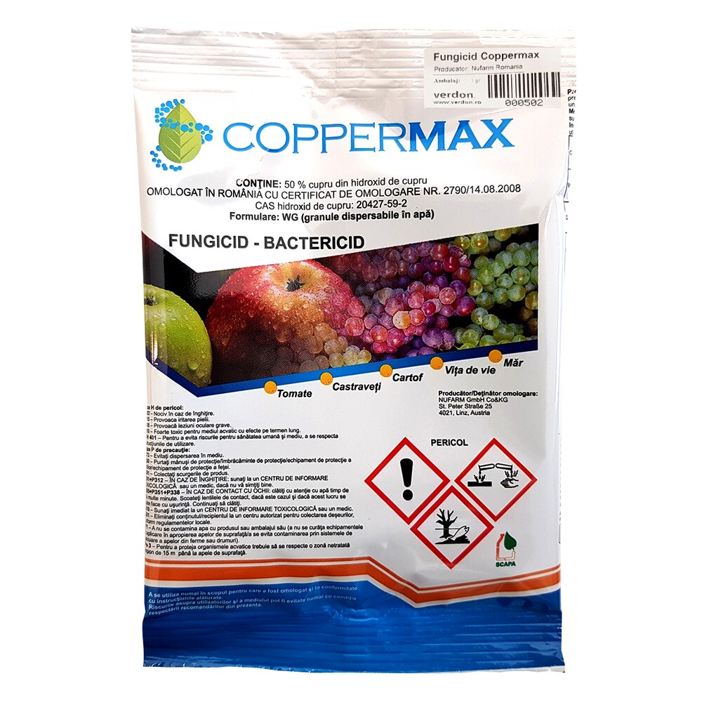 Fungicid COPPERMAX - 30 g, Nufarm, Contact