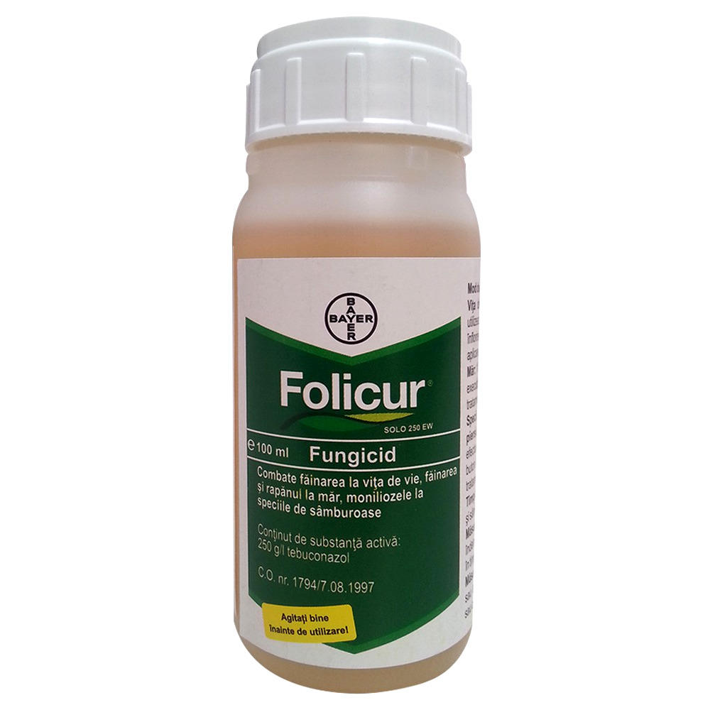 Fungicid FOLICUR SOLO 250 EW - 100 ml, Bayer, Pomi fructiferi, Vita de vie, Rapita, Sistemic