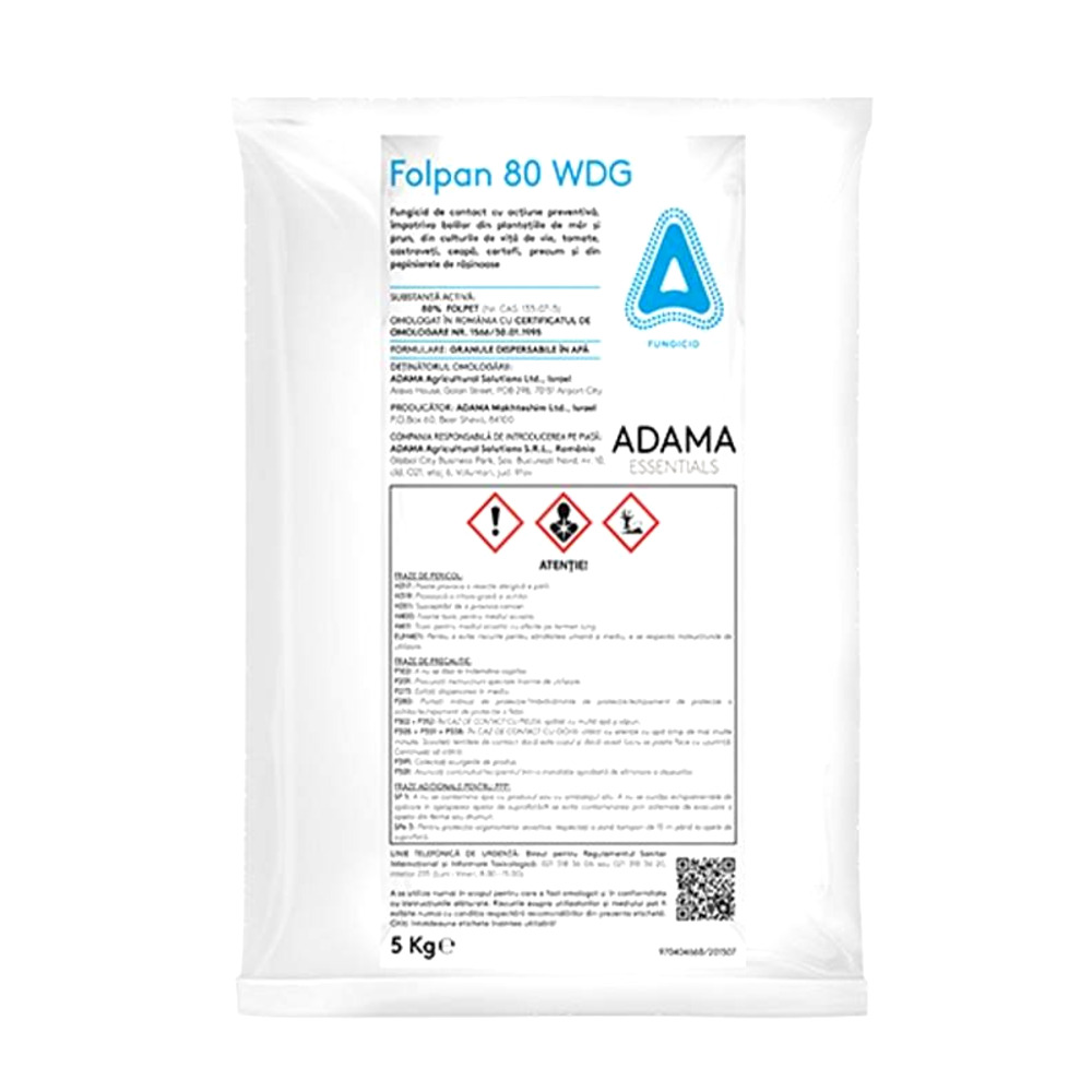 Fungicid FOLPAN 80 WDG - 5 kg, Adama, Contact