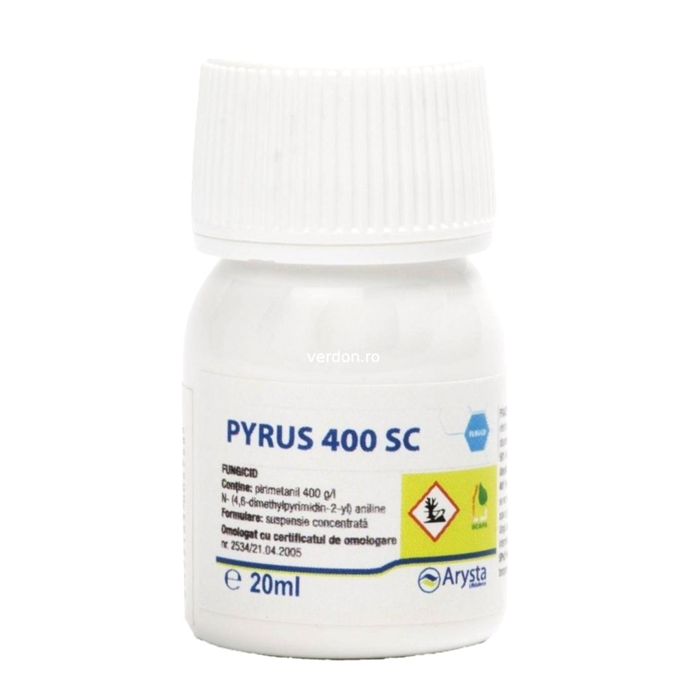Fungicid PYRUS 400 SC - 20 ml, Arysta LifeScience, Contact, Putregai cenusiu, Rapan
