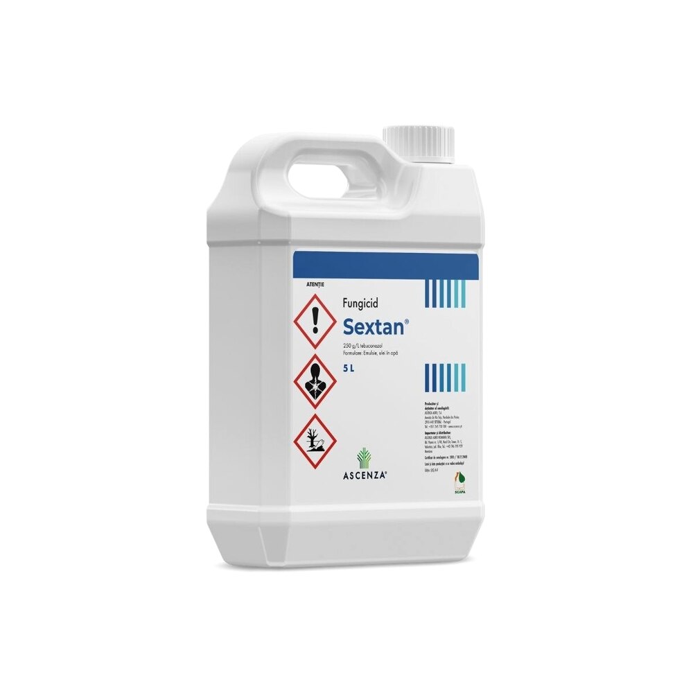 Fungicid rapita, grau, orz, legume, pomi fructiferi Sextan, 5 L