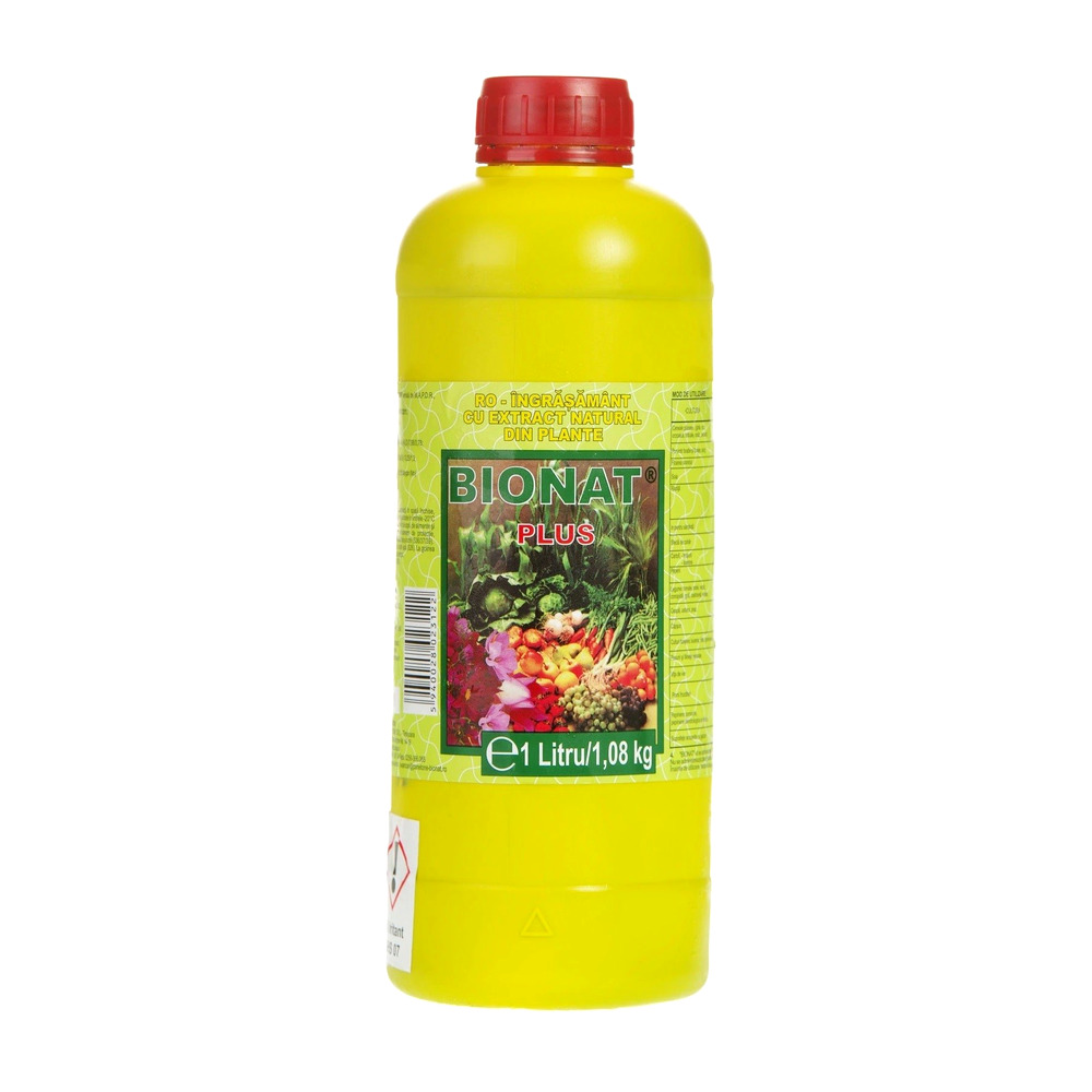 Ingrasamant Foliar BIONAT PLUS - 1 Litru, Panetone - Legume, Porumb, Cereale, Vita de Vie, Gazon - Valabilitate 30.06.2024