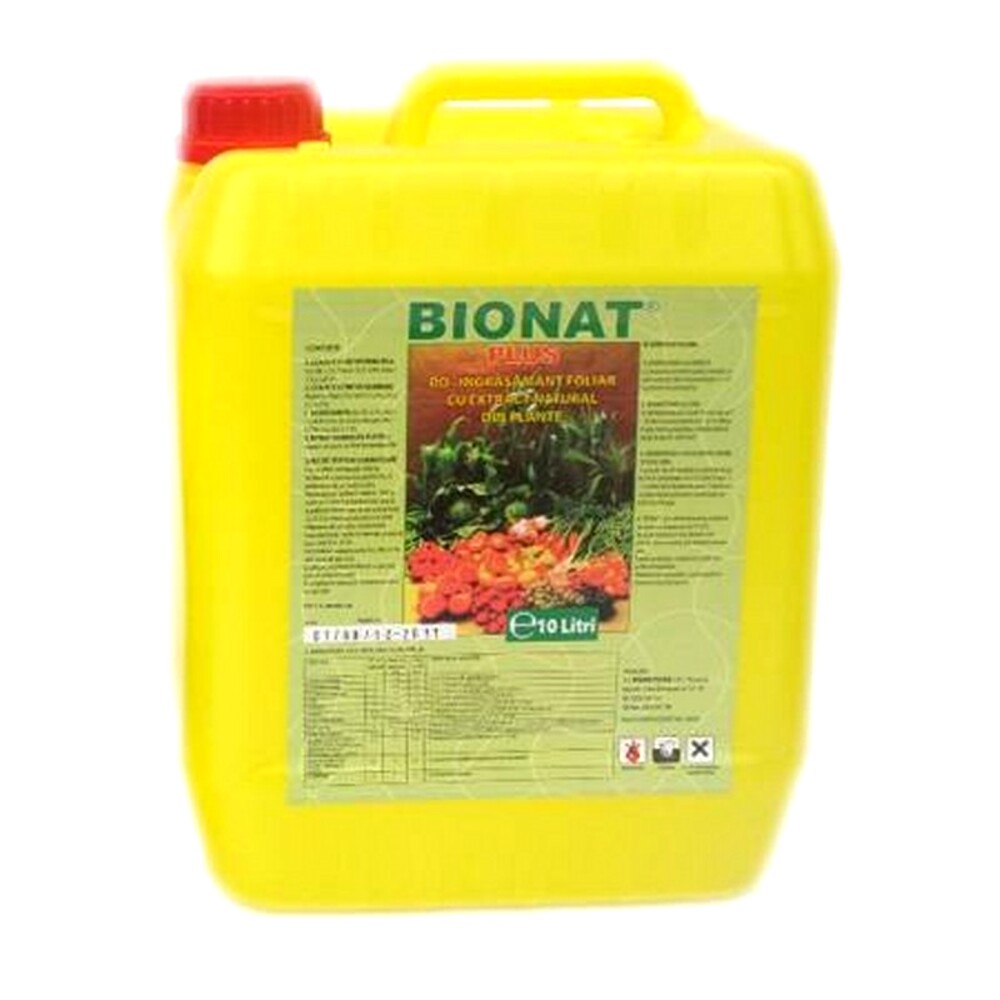 Ingrasamant Foliar BIONAT PLUS - 10 Litri, Panetone - Legume, Porumb, Cereale, Vita de Vie, Gazon - Valabilitate 30.10.2023
