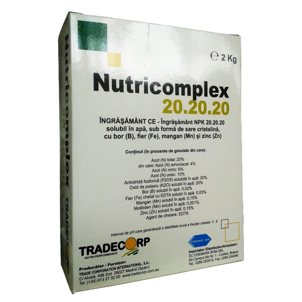 Ingrasamant NUTRICOMPLEX NPK 20-20-20 + ME - 2 kg, Tradecorp