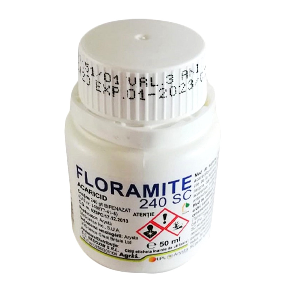 Insecticid acaricid FLORAMITE 240 SC - 50 ml, Arysta LifeScience, Contact, Rosii, Ardei