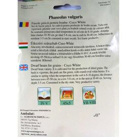 Seminte Fasole pitica  bob alb Coco White TRATAT AGROSEM 200 g